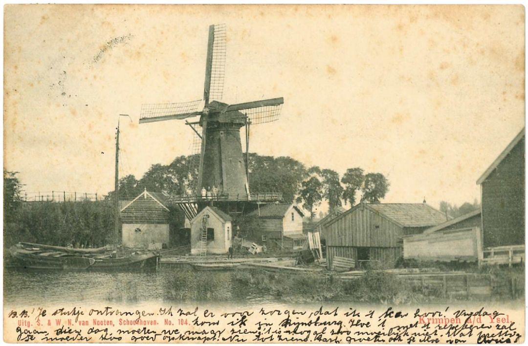 4, Molen 03938 De Onverwacht / Molen van Van Schelven (Krimpen aan den IJssel), Ansichtkaart, collectie DVM | Database Nederlandse molens