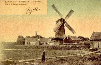 1, Molen 03938 De Onverwacht / Molen van Van Schelven (Krimpen aan den IJssel), Ansichtkaart, collectie DVM | Database Nederlandse molens