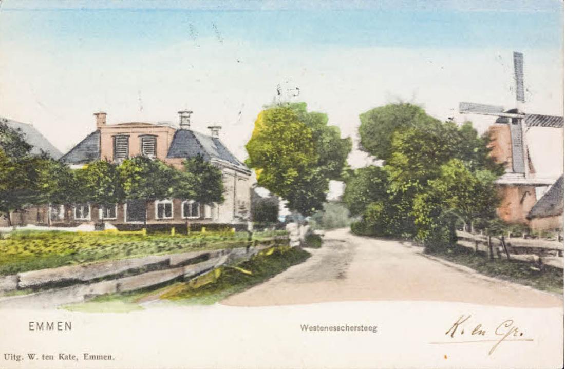 1, Molen 02738 b Molen van ten Brink / De Huisvrouw (Emmen), Ansichtkaart, 1902 | Database Nederlandse molens