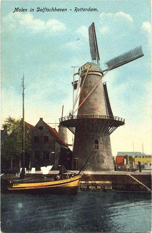 2, Molen 01170 De Distilleerketel (1e)/ Pelgrimmolen (Rotterdam, stadsdeel Delfshaven), Ansichtkaart, coll. DVM | Database Nederlandse molens