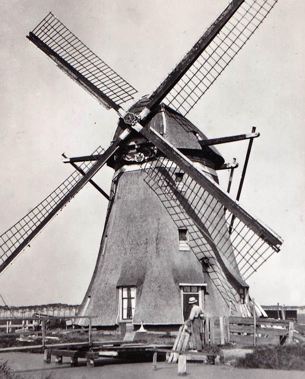 1, Molen 01158 Westbroekpolder, Zuidbuurtse molen (Zoeterwoude), Ansichtkaart, serie 20, nr 4, coll DVM | Database Nederlandse molens