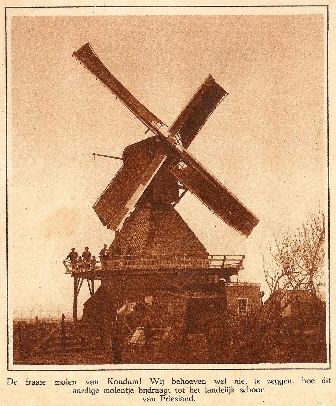 2, Molen 03146 De Vlijt (Koudum), Fen Fryske Groun, 13 april 1928, coll. F. Weemaes | Database Nederlandse molens