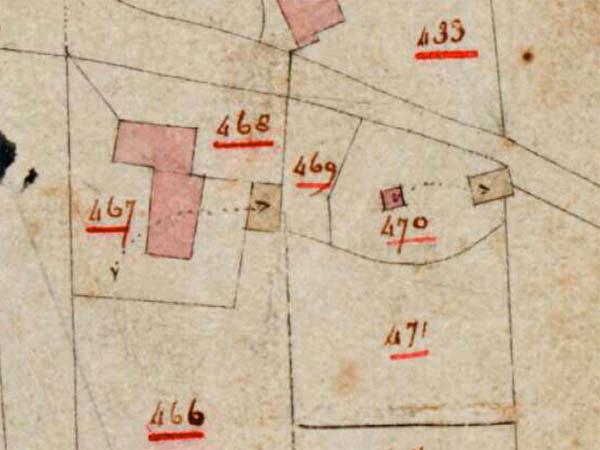 Molen 04910 l De Oude Molen / Stichtse Molen (Veenendaal), Kadastrale kaart 1811-1832: minuutplan Veenendaal, Utrecht, sectie B, blad 01, nr 470 | Database Nederlandse molens