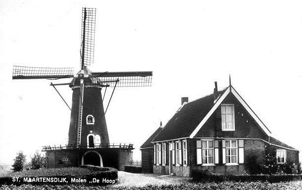 2, Molen 03532 De Hoop (Sint-Maartensdijk), Ansichtkaart, coll. R. Pols | Database Nederlandse molens