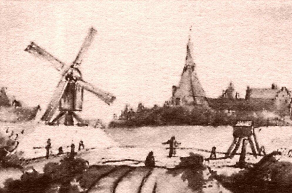 1, Molen 08479 Korenmolen van Ravenstein (Ravenstein), Tekening van Philips de Koninck, 1651Ingezonden door Nico Jurgens | Database Nederlandse molens
