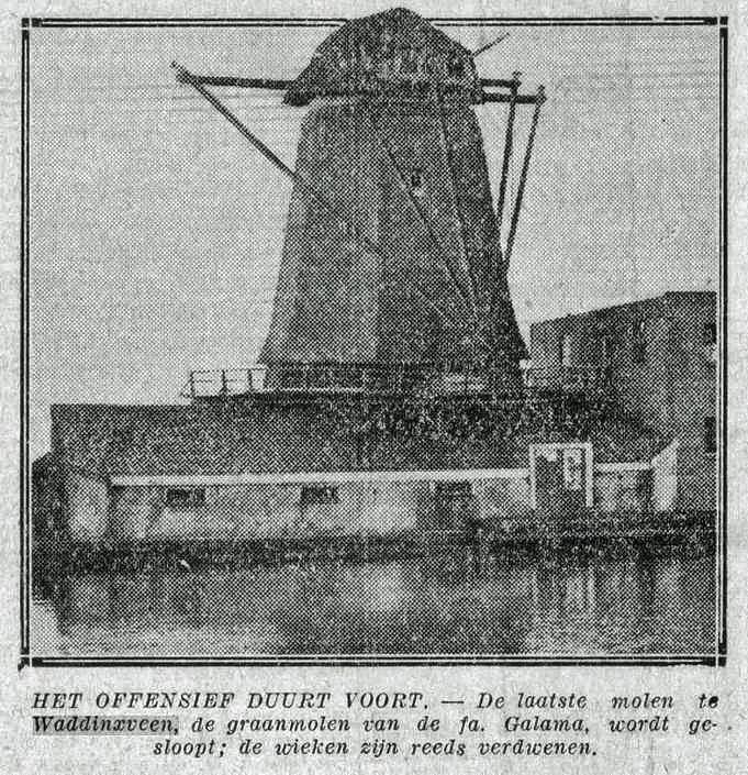 1, Molen 01213 r De Nijverheid (Waddinxveen), Afb. uit het nieuws van de dag 20 november 1929 | Database Nederlandse molens