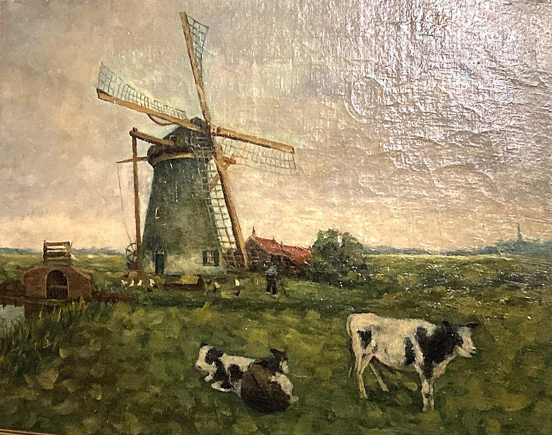 3, Molen 01267 Polder Heer Oudelandsambacht / Pietermansmolen (3e) (Zwijndrecht), Schilderij gemaakt door C.H. Arons, 1942
eigendom van de fam. Bras | Database Nederlandse molens