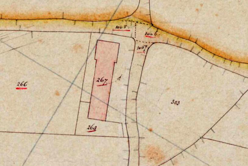 Molen 15902 De Ceres voorganger (Ouddorp), Detail Kadastrale kaart 1811-1832: minuutplan Ouddorp, Zuid-Holland, sectie E, blad 01 (MIN08155E01) | Database Nederlandse molens