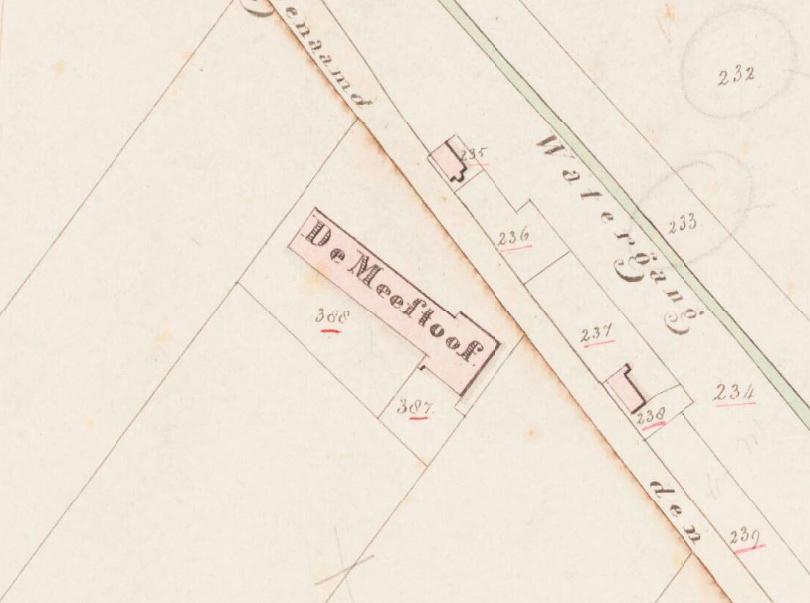 Molen 15707 De Meestoof De Vos (Nieuw-Vossemeer), detail Kadastrale kaart 1811-1832: minuutplan Nieuw Vossemeer, Noord-Brabant, sectie B, blad 03 (MIN10108B03) | Database Nederlandse molens