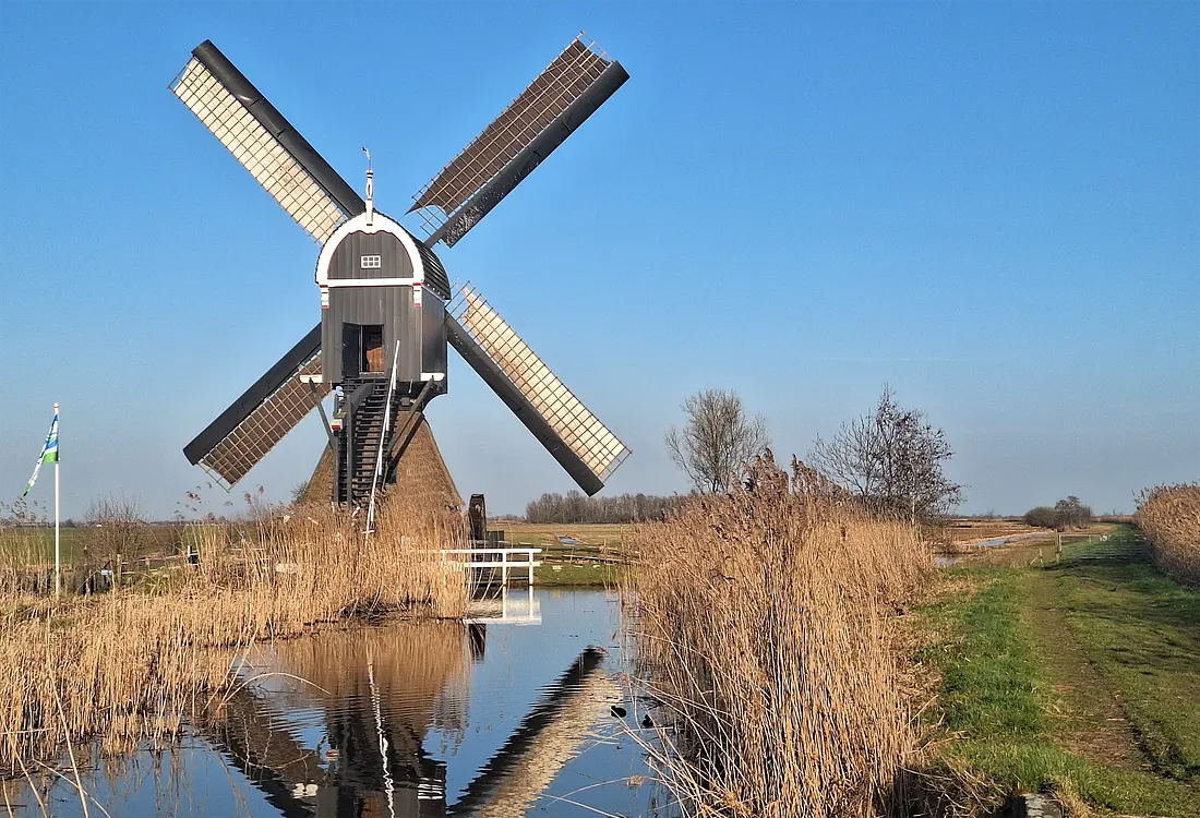 3, Molen 01496 Broekmolen (Streefkerk), Jay Verkerk (08-03-2025)&nbsp;De molen vanuit het Zuidwesten. | Database Nederlandse molens