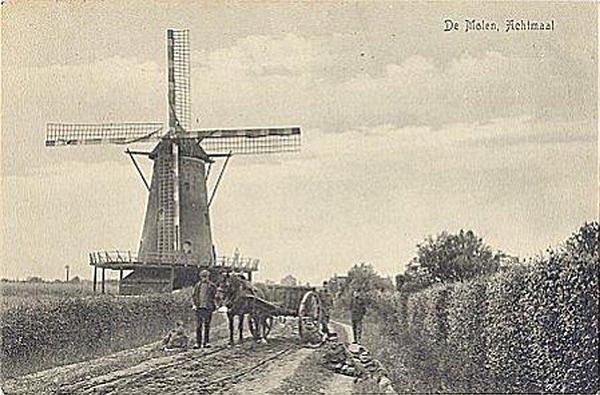 2, Molen 01999 Molen van Nous (Achtmaal), Ansichtkaart, collectie Paul van den Berg | Database Nederlandse molens