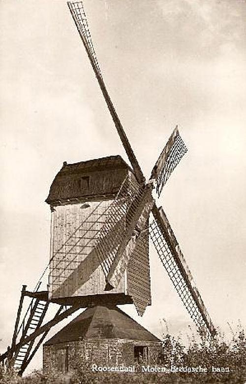 1, Molen 01275 (standerdmolen) (Roosendaal), Ansichtkaart, coll Frans Weemaes | Database Nederlandse molens