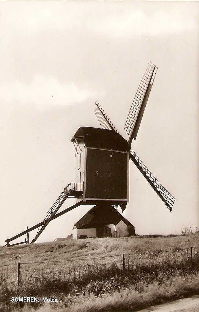 1, Molen 01576 Standerdmolen bij Sluis XI (Someren), ansichtkaart, coll. DVM | Database Nederlandse molens