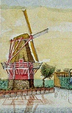 Molen 16278 De Vier Winden voorganger (Rotterdam, stadsdeel Hillegersberg-Schiebroek), uitsnede van onderstaande afbeelding, zie 'geschiedenis' | Database Nederlandse molens