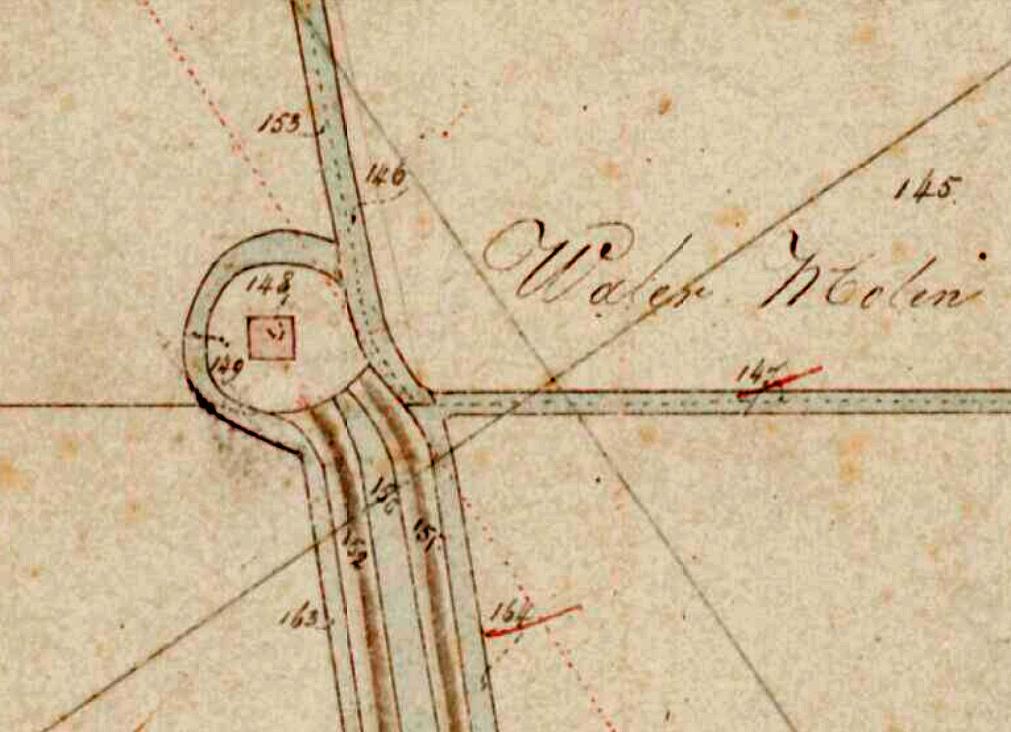 Molen 06470 b Polder Heer Oudelandsambacht, Pietermansmolen (2e) (Zwijndrecht), Kadastrale kaart 1811-1832: minuutplan Heer Oudelands Ambacht, Zuid-Holland, sectie A, blad 01 (MIN08061A01) | Database Nederlandse molens