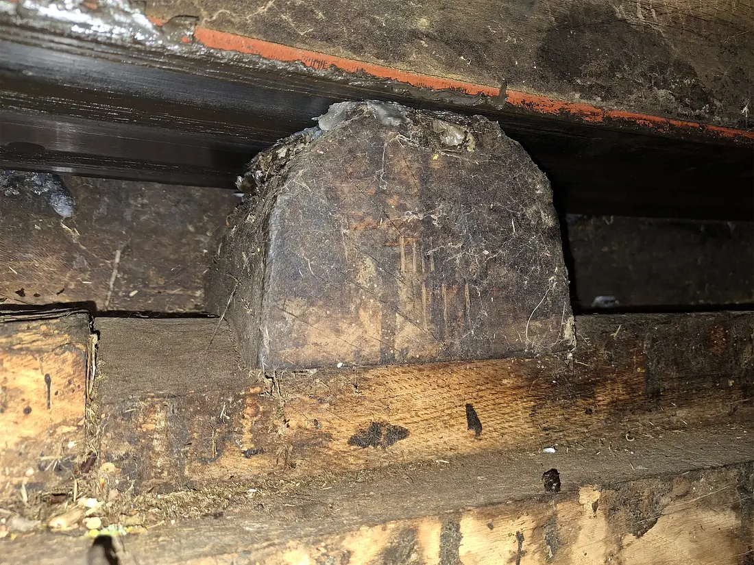 23, Molen 00909 Hackfortsche Molen / Op 't Hoge (Vorden), Jay Verkerk (14-06-2025)&nbsp;Het neuten kruiwerk, opmerkelijk is de ijzeren plaat op de overring. | Database Nederlandse molens