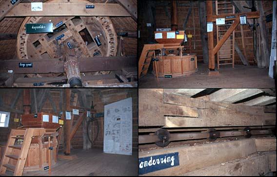 6, Molen 02744 De Hoop (Sleen), W. Jans (26-10-2001)De Hoop was voorzien van een label-systeem dat voor de instructie van de bezoeker de diverse onderdelen per stuk benoemt. | Database Nederlandse molens