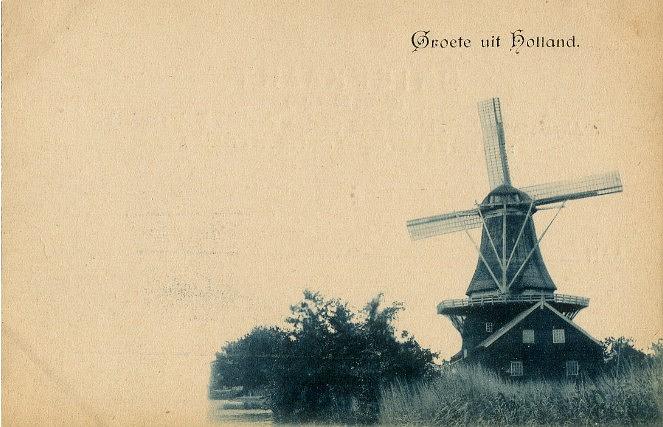 1, Molen 01519 c De Grienduil (Zwijndrecht), Ansichtkaart, ca 1900, collectie Paul vn den Berg | Database Nederlandse molens