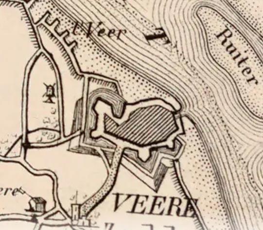 1, Molen 13741 Zanddijkse molen (Veere), deel van een kaart dd 1831, Vandermaelen, Philippe, 1795-1869 | Database Nederlandse molens