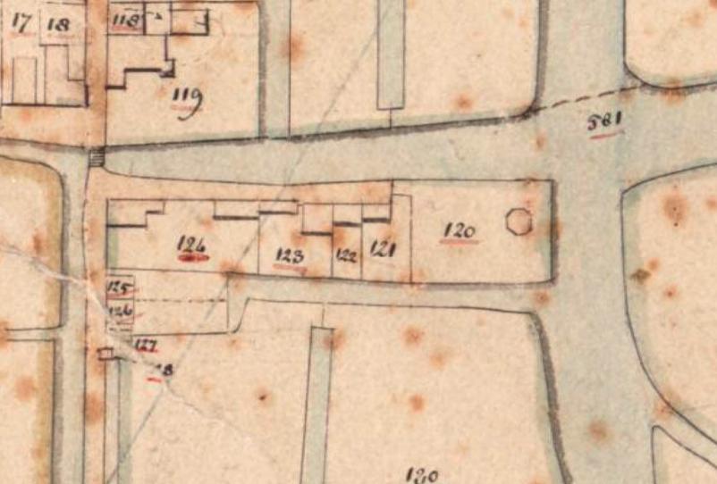 1, Molen 06486 f De Leeuw / De Korenmolen (Aalsmeer), detail van kadaster 1811-1832, nr 120 | Database Nederlandse molens