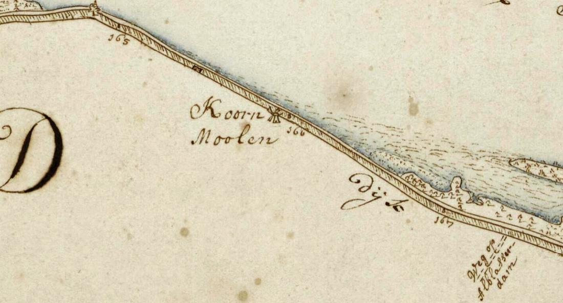 1, Molen 08156 voorganger (Korenmolen de Regt) (Nieuw-Lekkerland), Kaart collectie Nationaal Archief:
Niet geteekend doch waarschijnlijk van Bolstra. Dirk Klinkenberg Ca. 1754 - 55 | Database Nederlandse molens