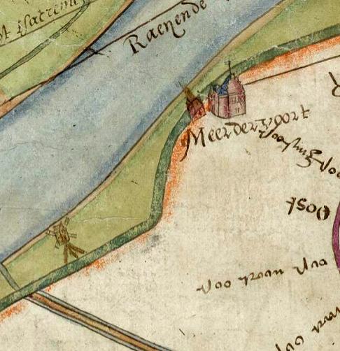 Molen 16329 (standerdmolen) (Zwijndrecht), collectie Nationaal Archief: Kopie naar een kaart van Symonn Jansz. en Corn. Jansz., 24 augustus 1592 | Database Nederlandse molens