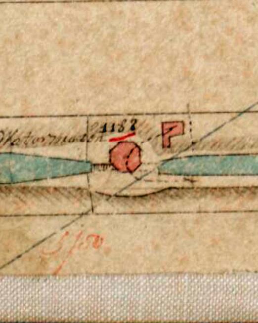 Molen 06486 p Aarlanderveensche Droogmakerij, middenmolen / Nr. 2 (Aarlanderveen), detail van kaart Kadastrale kaart 1811-1832: minuutplan Aarlanderveen, Zuid-Holland, sectie A, blad 04 (MIN08001A04) | Database Nederlandse molens