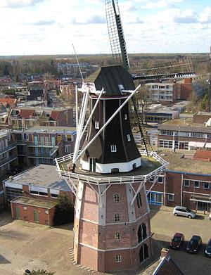4, Molen 00570 Molen Edens / De Volharding (Winschoten), Eric Kieboom (18-2-2009)Molen Edens in vogelvlucht gezien vanuit een vlieger! | Database Nederlandse molens
