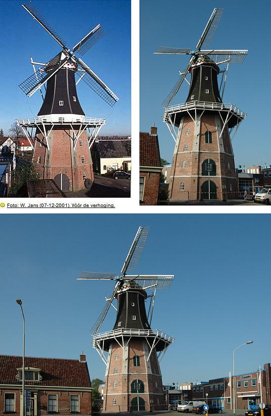 13, Molen 00570 Molen Edens / De Volharding (Winschoten), De foto's van ná de verhoging zijn van Donald Vandenbulcke.  | Database Nederlandse molens