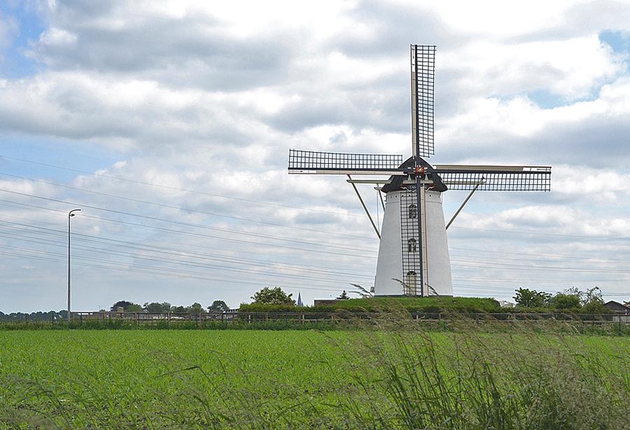 1, Molen 02804 Sint Antonius (Weert-Laar), De molen is nu nog bijzonder fraai in het zicht gelegen. Binnen enkele jaren moet er rondom een industriegebied verrijzen!  Rob Pols (30-5-2014). | Database Nederlandse molens