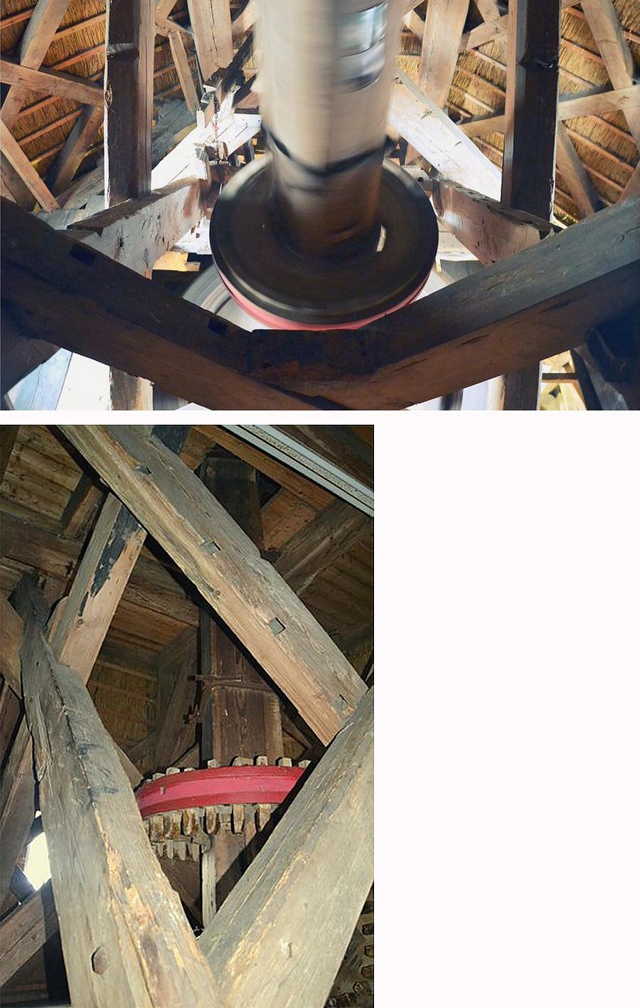 10, Molen 06408 De Vriendschap (Winsum), Martijn Scholtens (10-1-2014)De grote Andreaskruizen, die ook nog oude houten roeden (!) waren, midden in het bovenachtkant ter versteviging. | Database Nederlandse molens