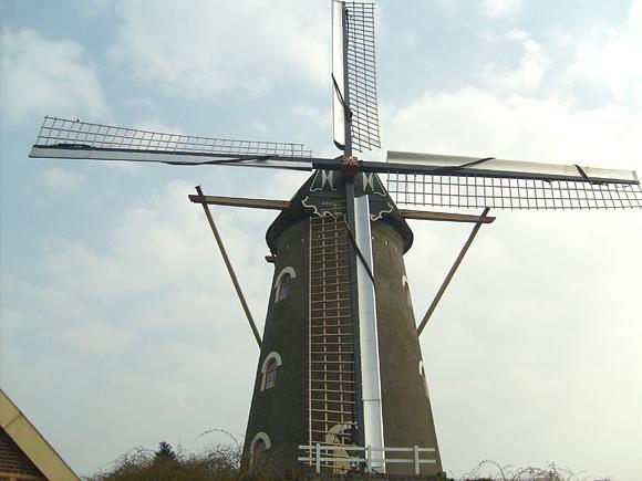 3, Molen 01971 Coppensmolen (Zeeland), De molen met zijn nieuwe Van Bussel-wieksysteem.  Vincent Mepschen (21-3-2007).  | Database Nederlandse molens