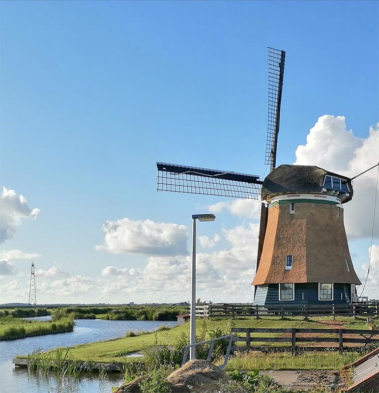 4, Molen 00028 De Woudaap (Krommeniedijk), Hennie Boersma (10-7-2020)Molen de Woudaap voorzien van nieuw riet. | Database Nederlandse molens
