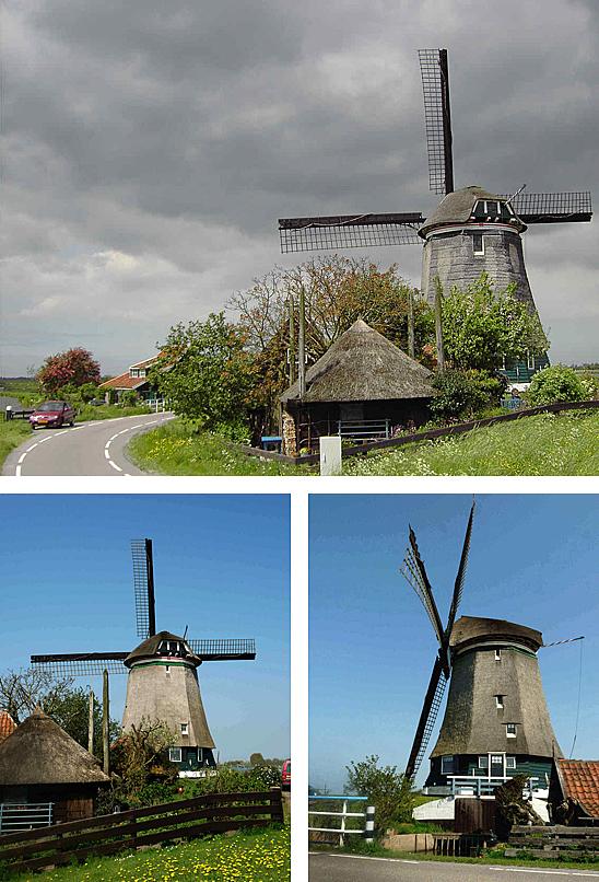 3, Molen 00242 Nekkermolen (Neck), Bovenste foto: Gerard Roomer (22-5-2005).  Onderste foto's: Gerard Roomer (24-4-2009). | Database Nederlandse molens