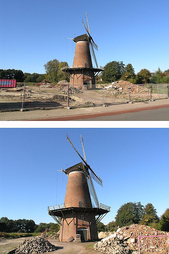 3, Molen 02685 Molen van Oude Hengel (Ootmarsum), Willem Jans (14-10-2009).De molen, duidelijk in minder goede staat, direct na de sloop van alle aanbouwen.  | Database Nederlandse molens