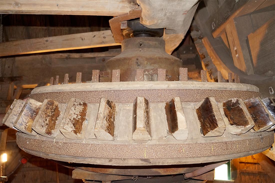 6, Molen 01418 De Hoop (Wervershoof), Boukje van Leijen (29-8-2015)Bovenbonkelaar met conische kammen | Database Nederlandse molens