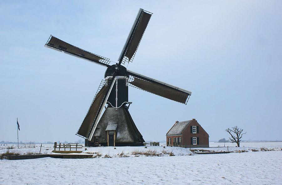 4, Molen 01479 De Middelste Molen (Cabauw), Erik Stoop (22-1-2013)Sinds september 2012 staat het herbouwde zomerhuis weer op zijn oude plaats. | Database Nederlandse molens
