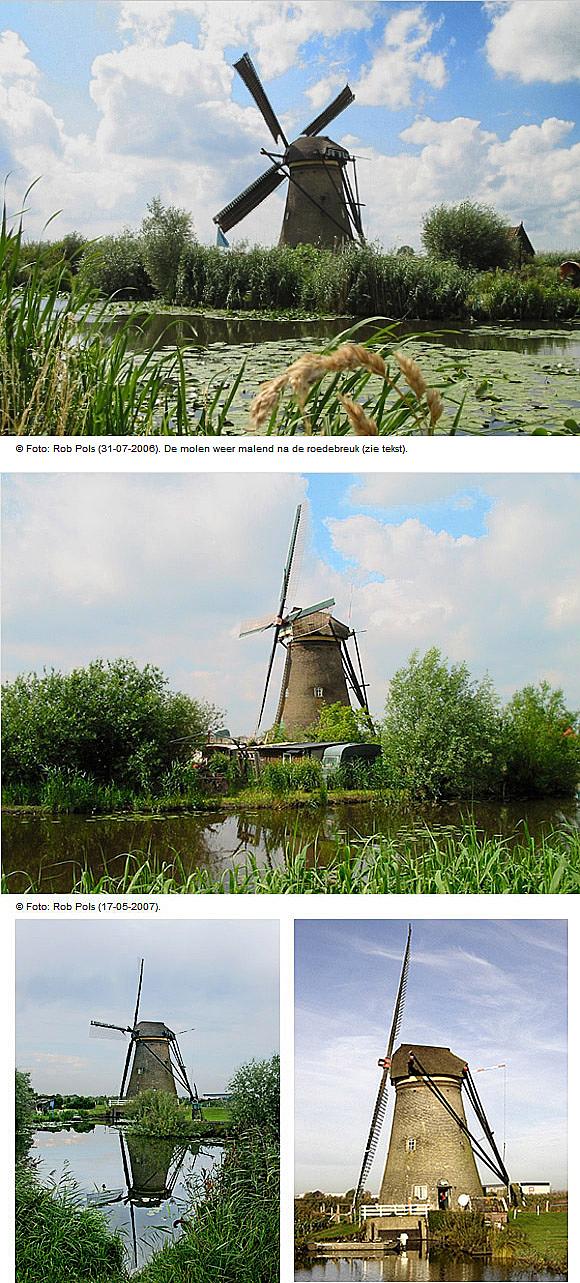 3, Molen 01518 bis Nederwaard Molen No.7 (Kinderdijk), Ton Koorevaar (20-8-2009) en L.A. van der Meijden (27-10-2005) | Database Nederlandse molens