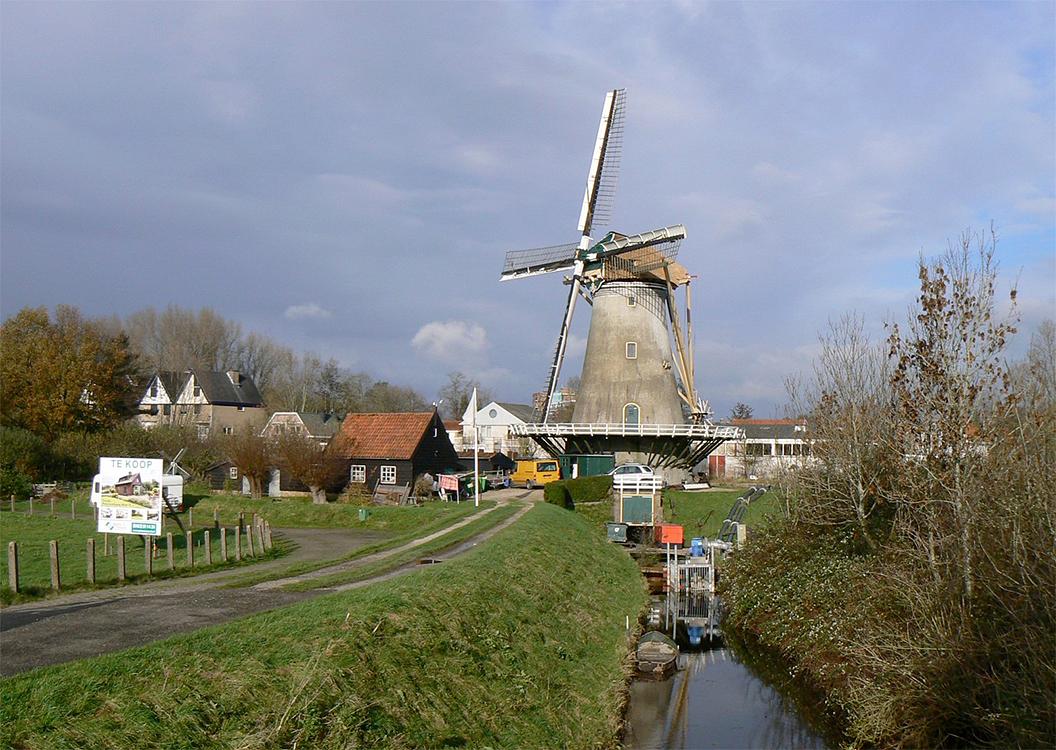 1, Molen 00101 Haastrechtse Molen / Poldermolen Beneden Haastrecht (Gouda), Bart van Maaren (21-11-2015)De Haastrechtse Molen met een nieuwe rieten kap. | Database Nederlandse molens