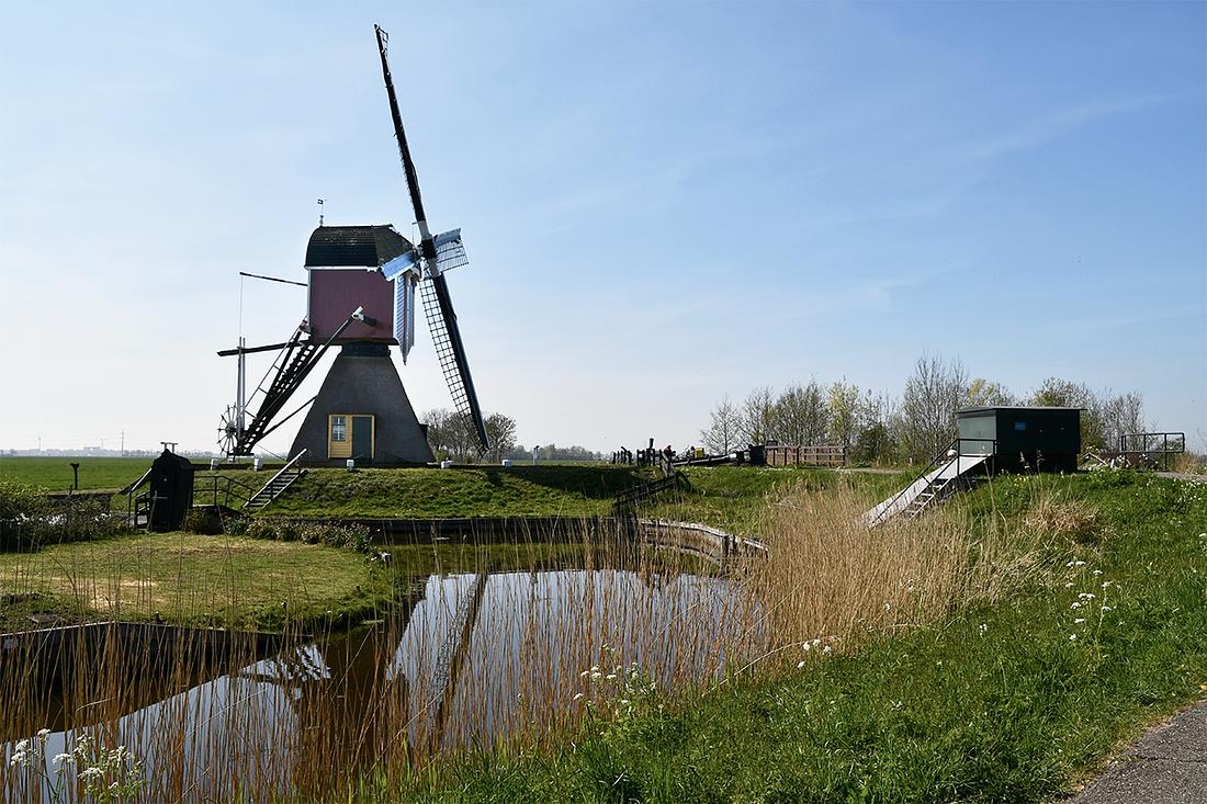6, Molen 10287 Lagenwaardse molen (Koudekerk aan den Rijn), Nancy Middelkoop (15-4-2020)De molen met rechts het gemaal.  | Database Nederlandse molens