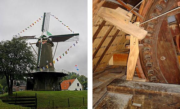 6, Molen 01525 De Korenaer / Prins Maurits (Den Haag-Loosduinen), Foto links: Irmo Snoek (25-6-2011) - Foto rechts: Toby de Kok (12-8-2006). | Database Nederlandse molens