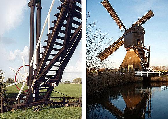 2, Molen 00827 Stijve Molen / Nr. 2 (Meerkerk / Den Dool), Foto rechts: Mark Dwarswaard (28-12-2005). - Foto links: Nelly Sonneveld-Riper (januari 2002). | Database Nederlandse molens