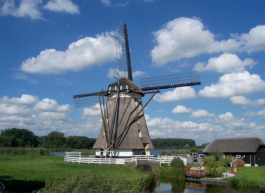 6, Molen 00925 Eendragtsmolen (Zevenhuizen), Cock Weerheim (12-9-2016).  De molen (met nieuw riet) staat na lange tijd weer eens op het noorden i.p.v. het zuidwesten. | Database Nederlandse molens