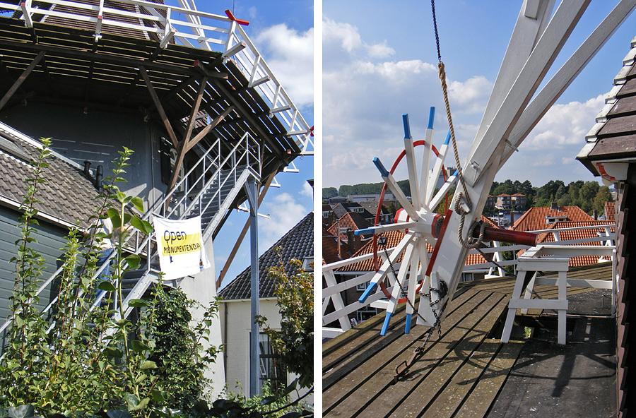 5, Molen 12583 De Vlijt (Meppel), Martin E. van Doornik (13-9-2014)De merkwaardige buitentrap als entree met een luik in de stelling. | Database Nederlandse molens