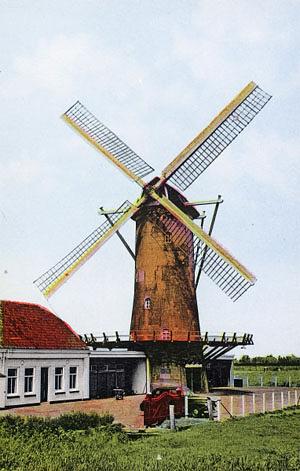 1, Molen 01168 De Hoop (Rotterdam, stadsdeel Overschie), Ansichtkaart coll DHM | Database Nederlandse molens