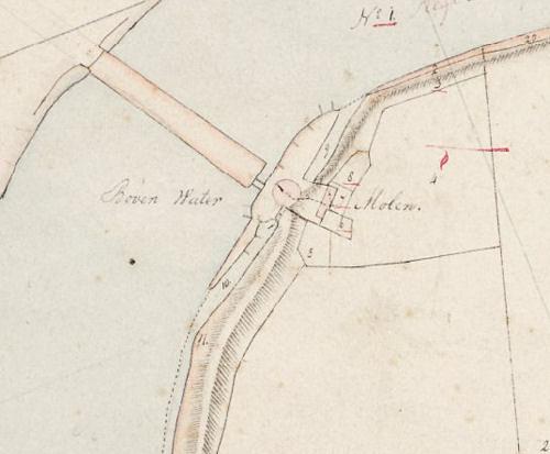 2, Molen 06470 a Polder Heerjansdam, peilmolen /bovenmolen (Zwijndrecht), fragment kadasterkaart 1811-1832, sectie A, blad1 | Database Nederlandse molens