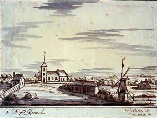 1, Molen 15310 Standerdmolen van Rosmalen (Rosmalen), Prent: B.F. van Berckenrode (www.thuisinbrabant.nl) | Database Nederlandse molens
