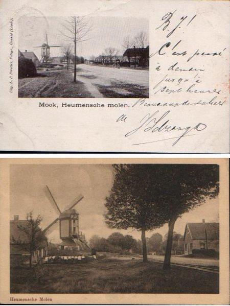 1, Molen 01616 Heumensche Molen (Heumen), Foto van L.P. Perolles Gennep 1899-1900Uitg.Lelienveld, Heumen 1910-1920 (coll. J.T. Gerrits) | Database Nederlandse molens