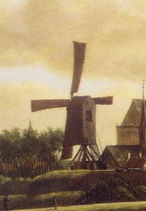 Molen 06496 m Noordmolen (2e) (Brielle), deel onderstaand schilderij | Database Nederlandse molens
