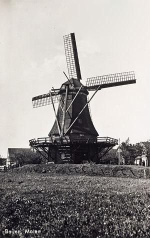 Molen 00688 Molen van Piet Smit (Beilen), Ansichtkaart, 1938 | Database Nederlandse molens